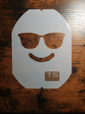 Cool Emoji Badminton Stencil
