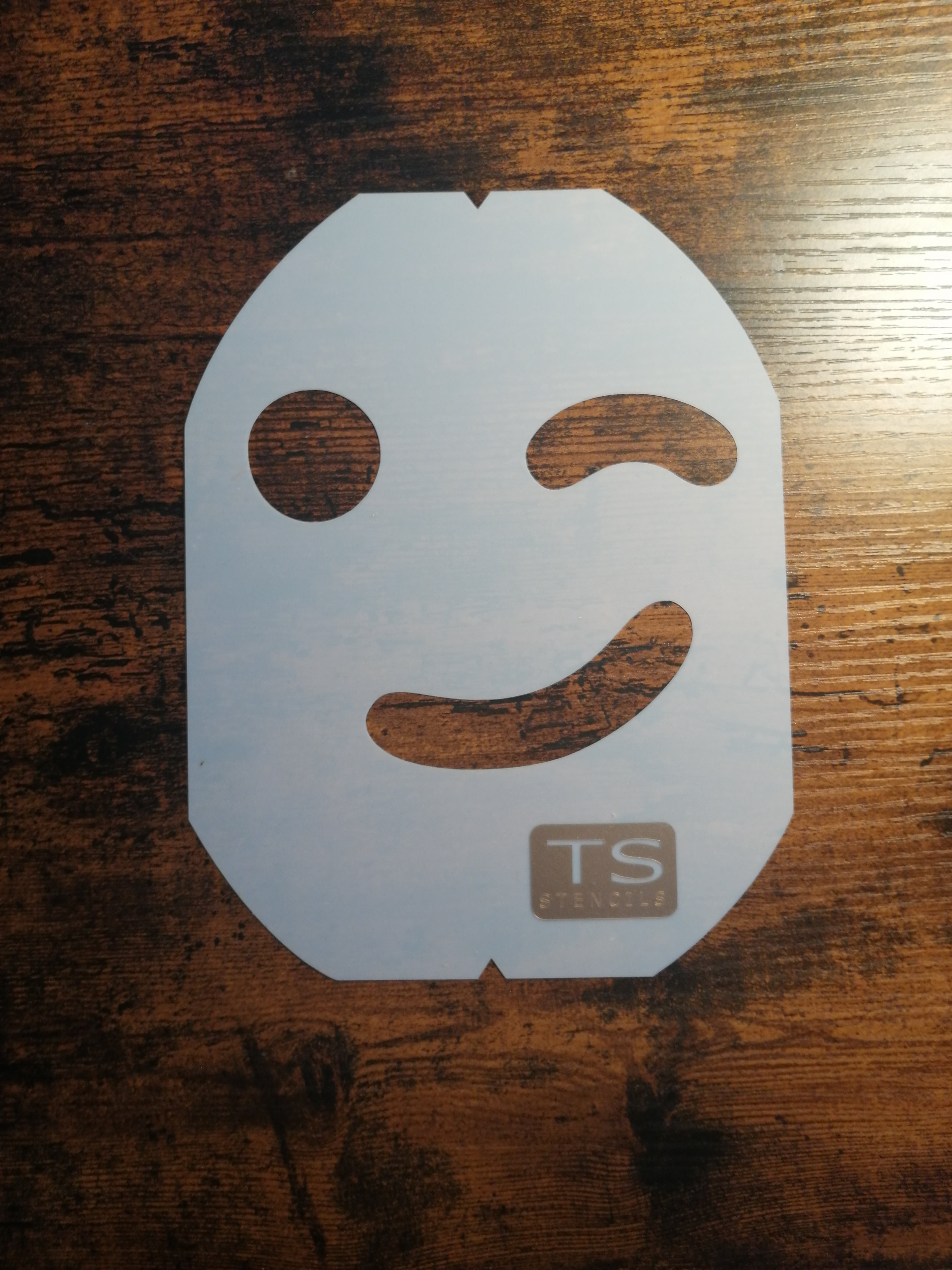 Wink Emoji Badminton Stencil