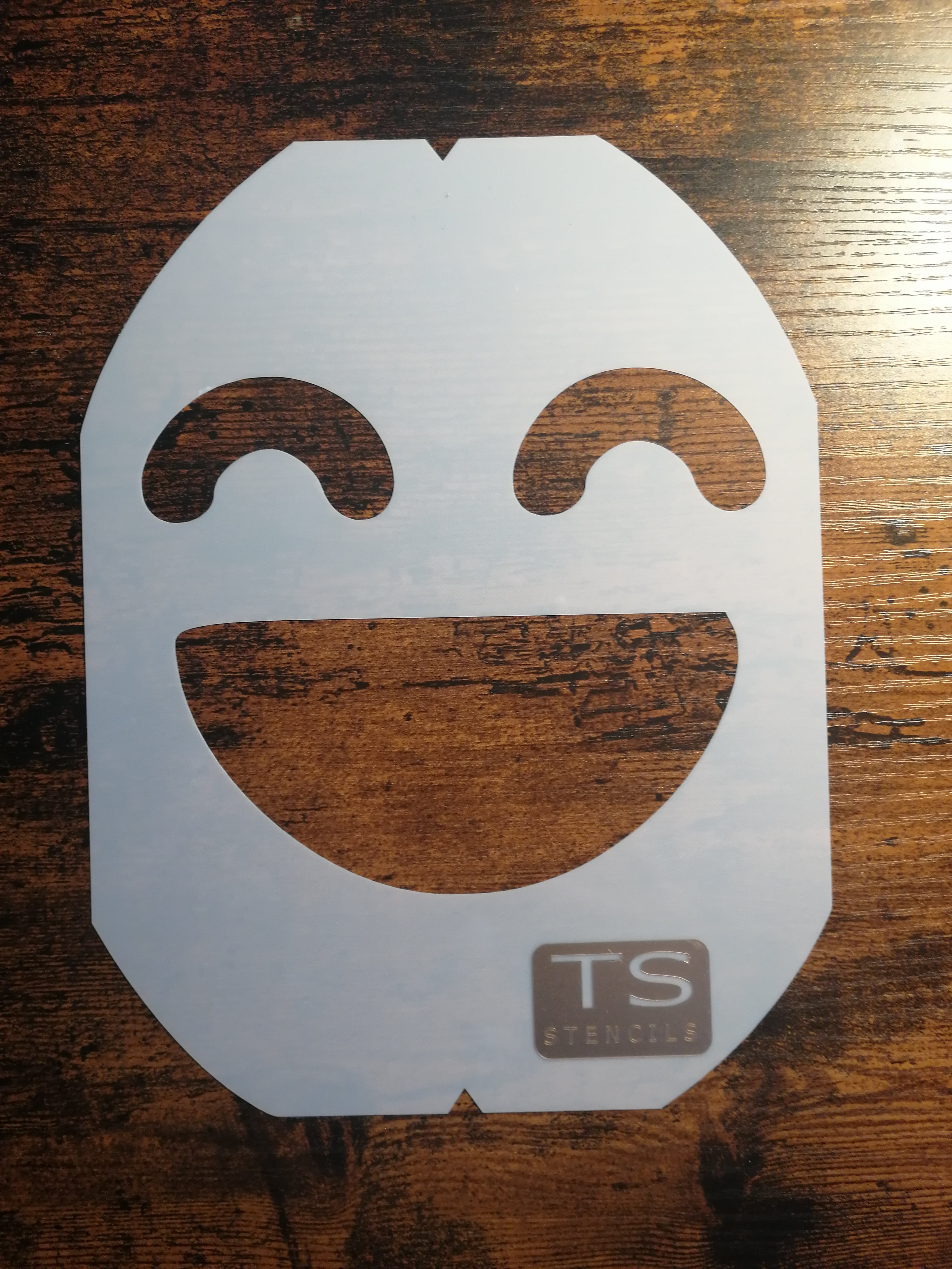 Big Smile Emoji Badminton Stencil